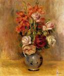 Pierre-Auguste Renoir - Gladiolasとバラの花瓶