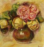 Pierre-Auguste Renoir - バラの花瓶