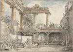 Hubert Robert - ローマの遺跡、ヴィラPamfili