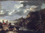 Salvator Rosa - ロッキーの海岸でバンディッツ