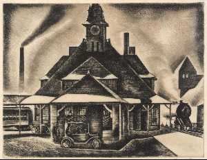 Howard Cook - 駅